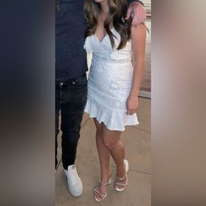 Selfie Leslie white lace dress